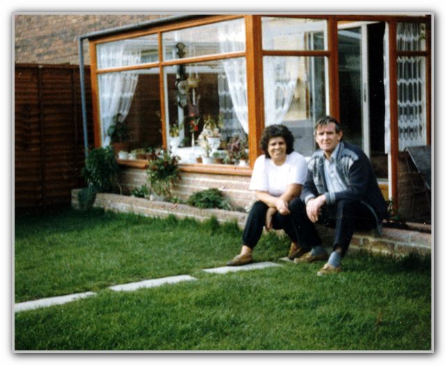 Aunty Doris & Uncle Cliff in their backyard UK